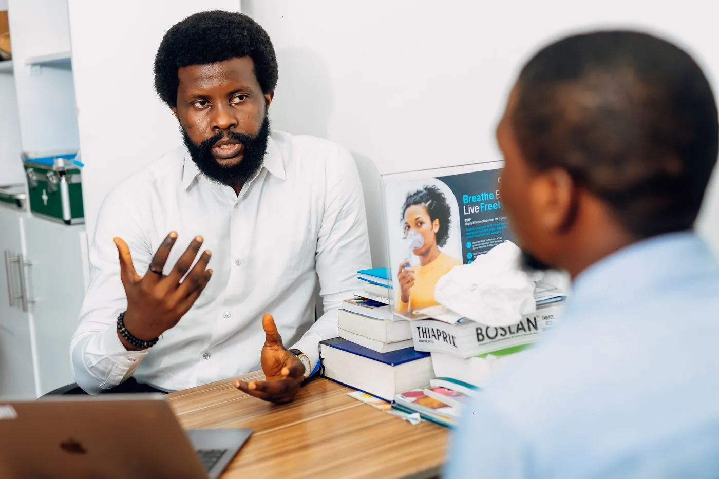 Professional consultation between a doctor and patient